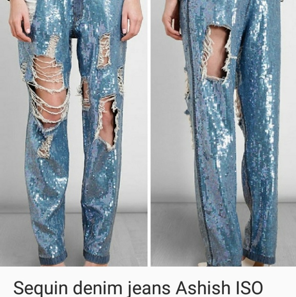 ashish sequin jeans